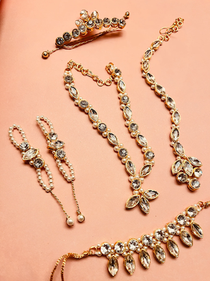 Hair Adornment Jewellery (Hair band, Hair Clips, Mang Tika etc.) for Srimati Radharani